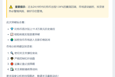 BTC突破11.8万美元