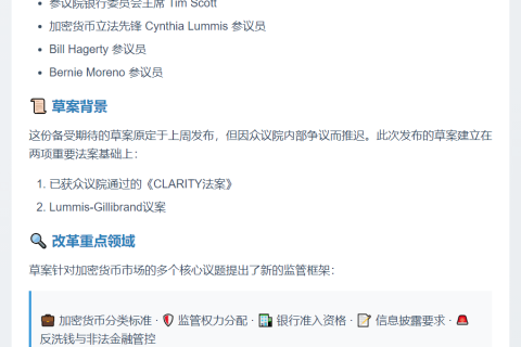 美参议员拟议加密市场新规
