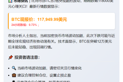 “BTC跌破12万美元”