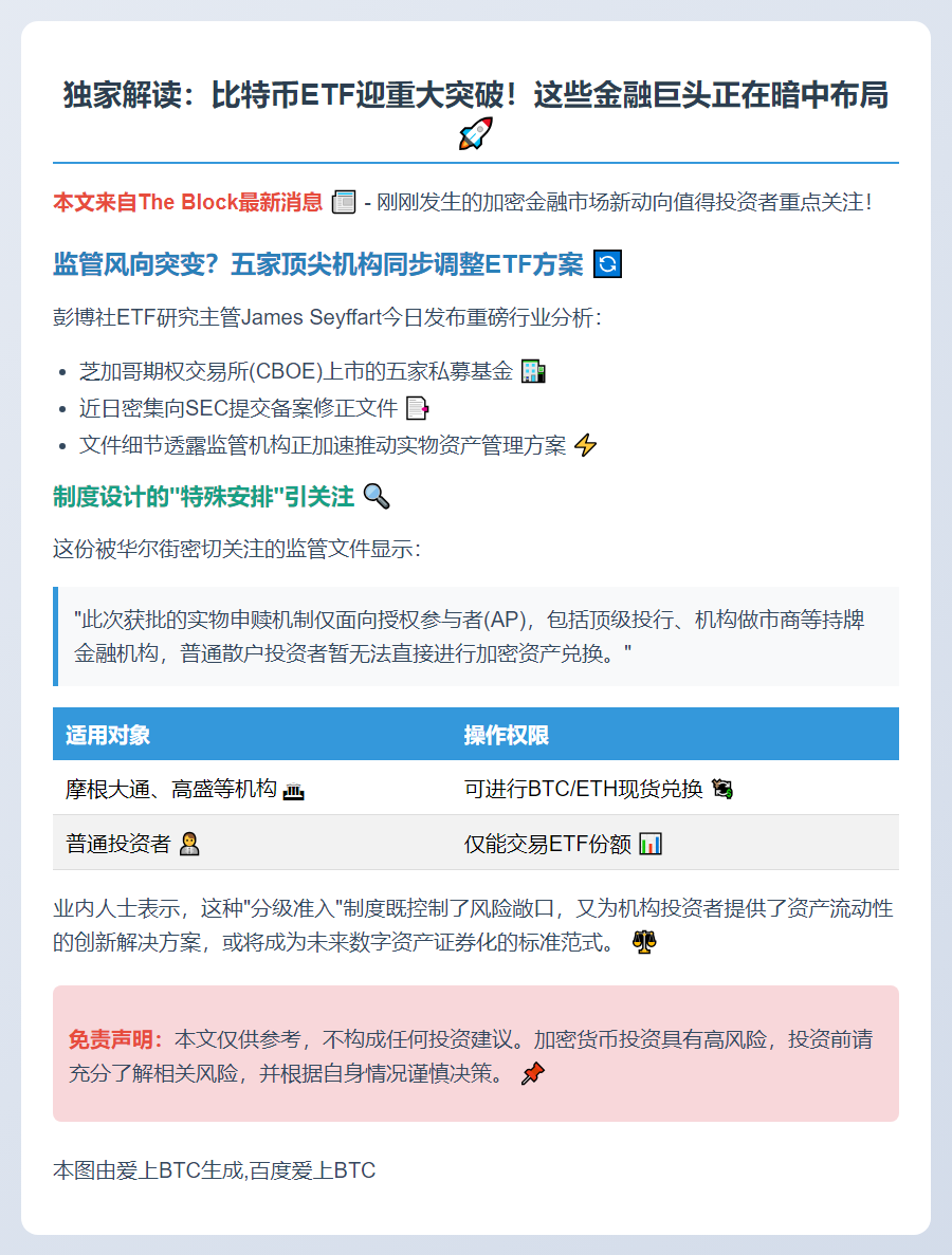 加密ETF实物申赎机制获批亮绿灯