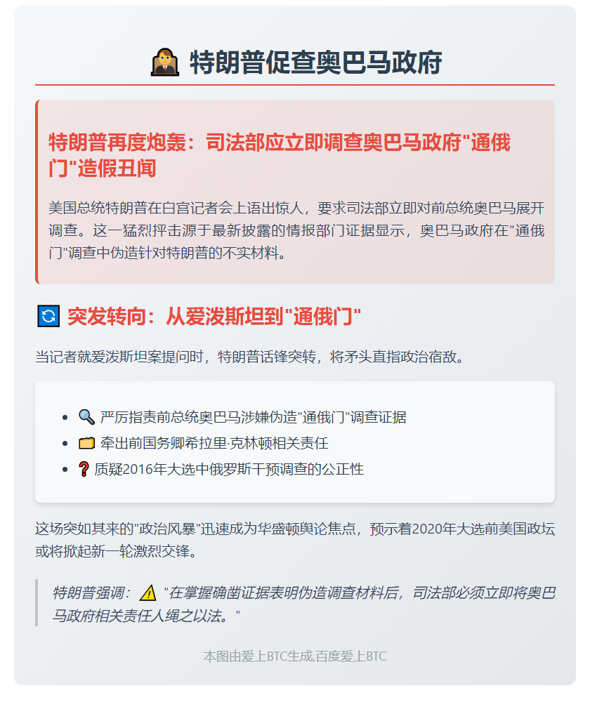 特朗普促查奥巴马