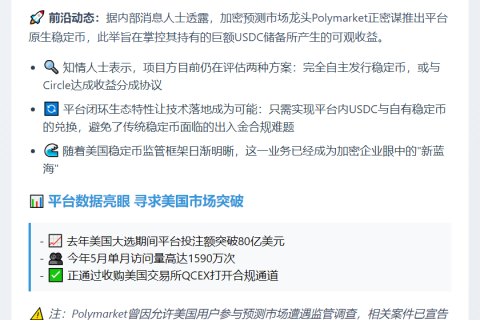 Polymarket或发稳定币掌控USDC收益