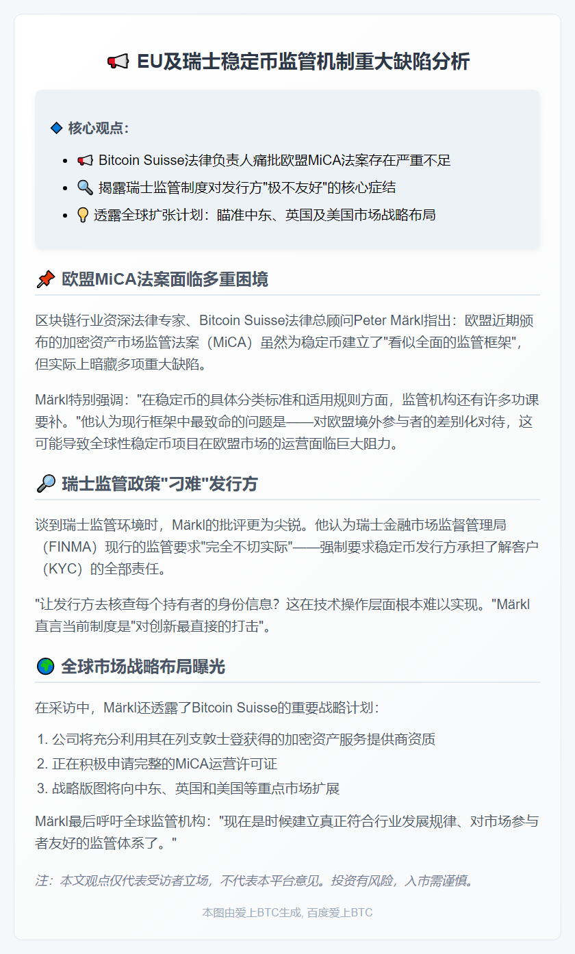 欧盟瑞士稳定币监管存缺陷