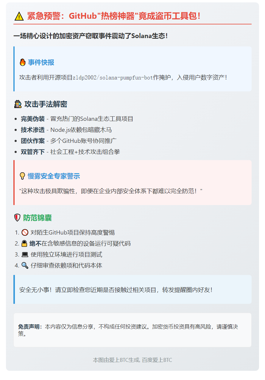 GitHub热门Solana工具暗藏盗币风险