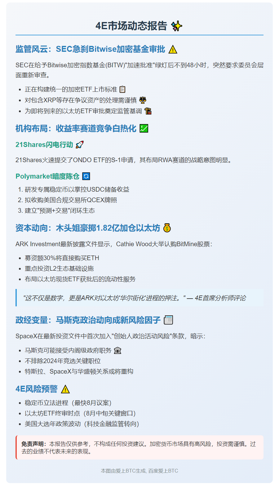 4E：稳定币受捧，Ark增持BitMine布局以太坊