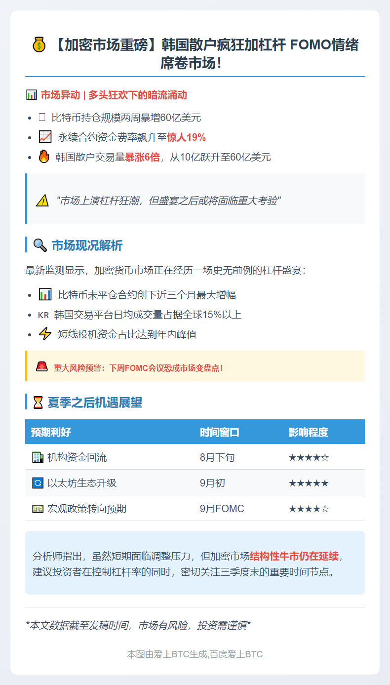 FOMC前散户杠杆激增，夏末或现利好