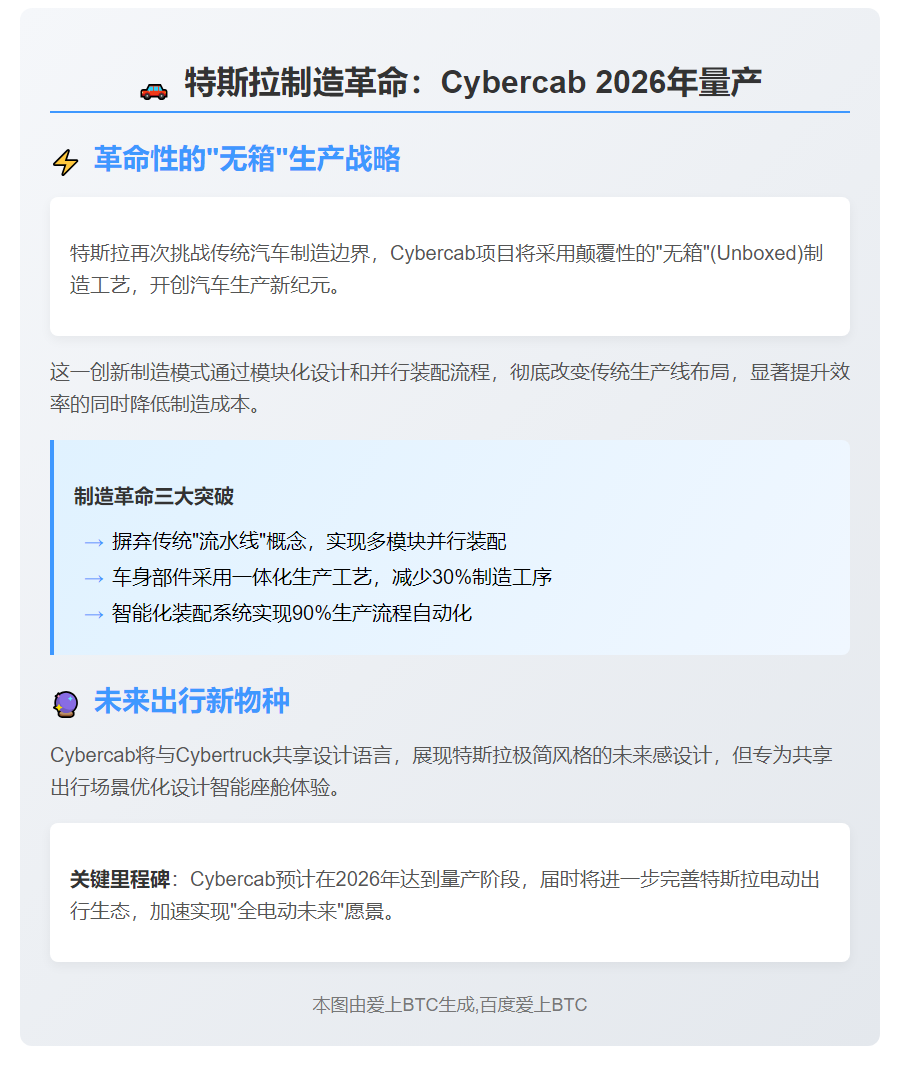 Cybercab 2026年量产，坚持