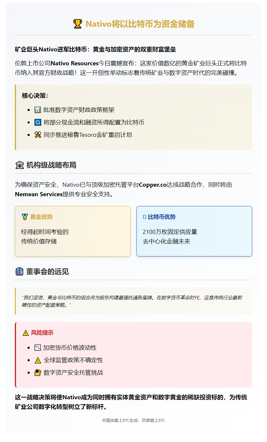Nativo将以比特币为资金储备