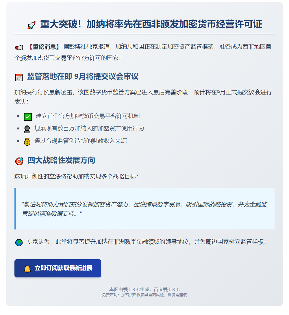 加纳拟发加密货币平台牌照