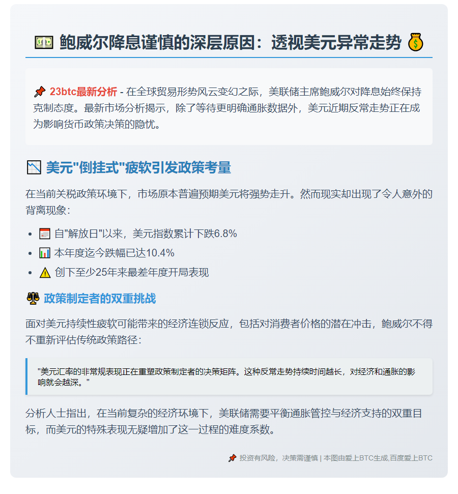 鲍威尔慎对降息或因美元异动
