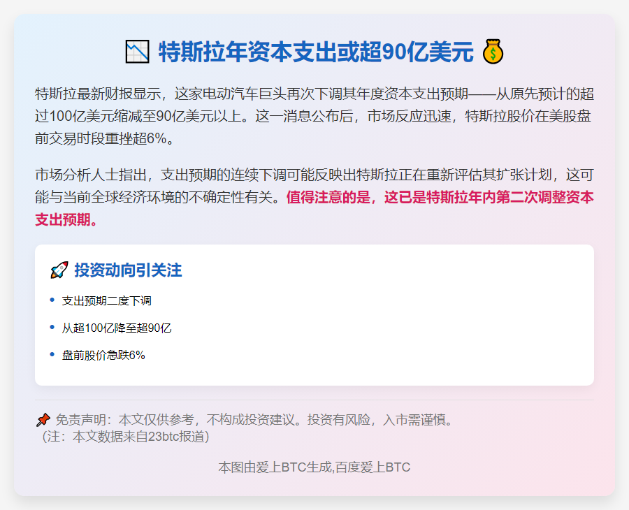 特斯拉年资本支出或超90亿美元