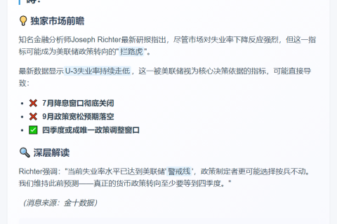 “美联储7、9月或维持利率不变”