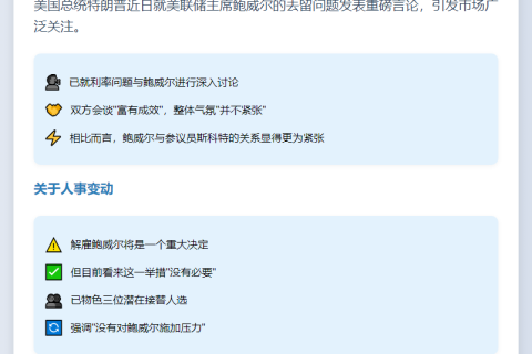 特朗普：解雇鲍威尔非必要之举
