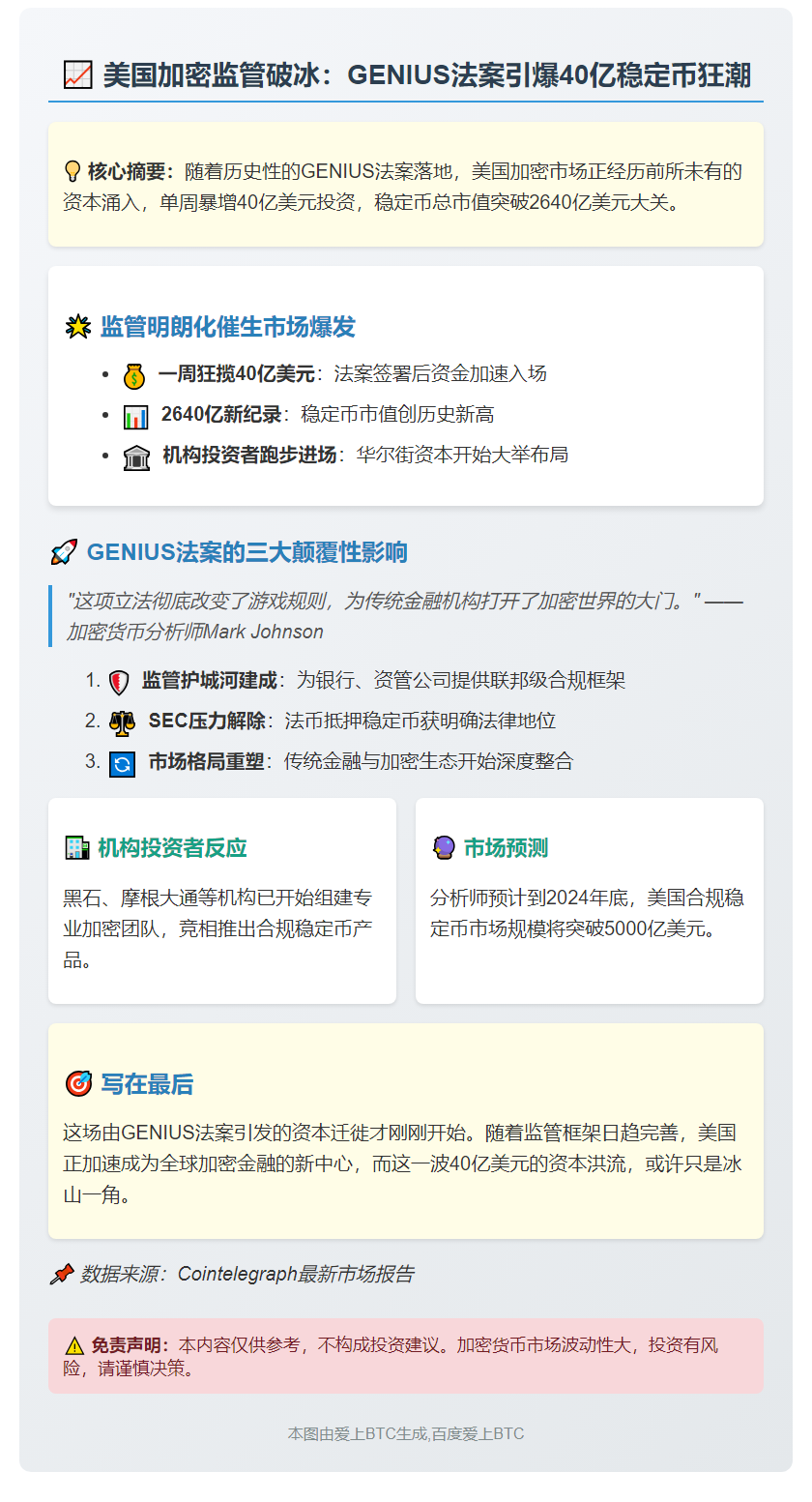 美加密货币法促稳定币增长40亿