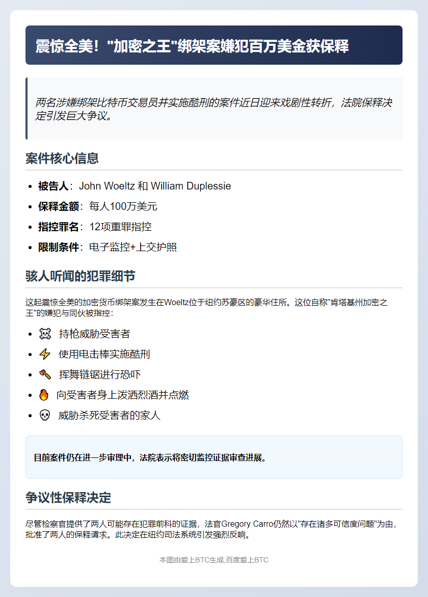 "纽约法院准两比特币绑架犯保释"