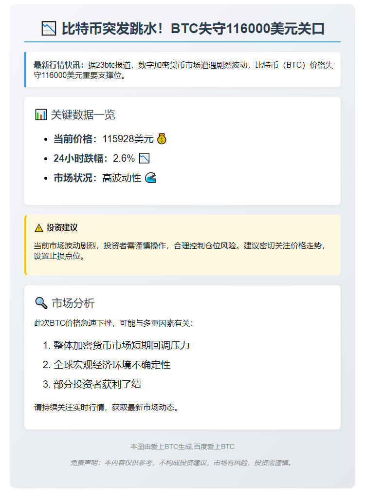 币价跌破11.6万美元