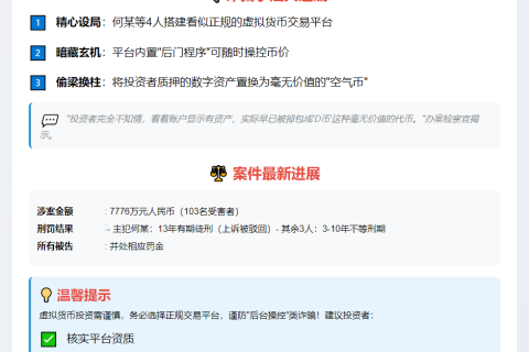 虚拟货币平台诈骗7700万 103人受骗
