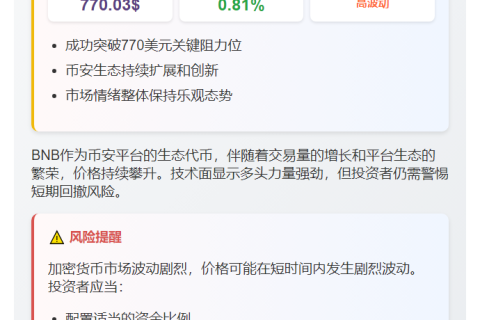 BNB破770美元