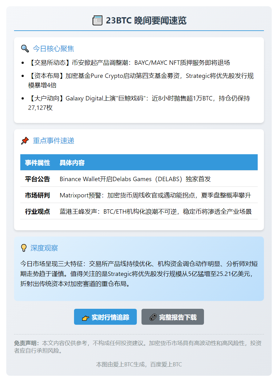 23btc晚报 | 7.25晚间要闻速览