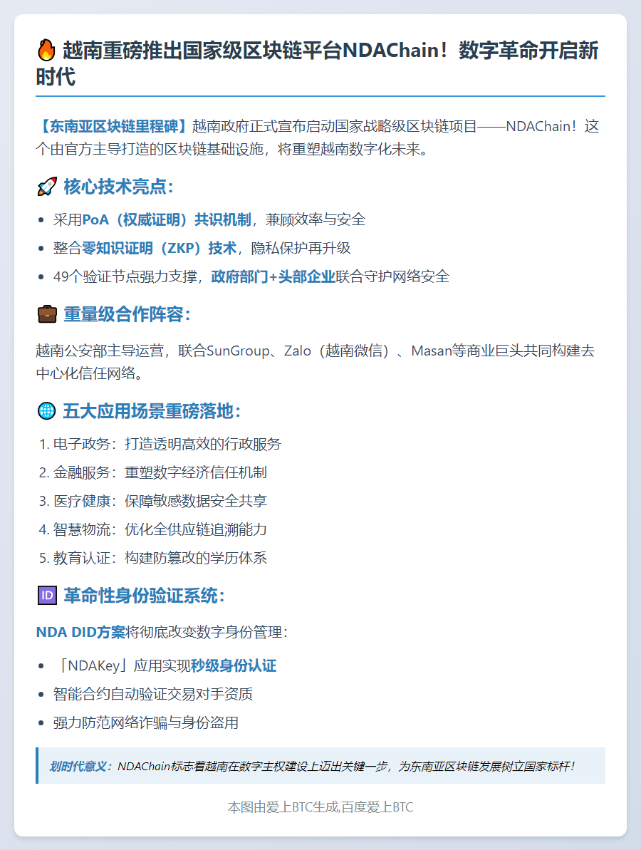 越南推出国家区块链平台NDAChain