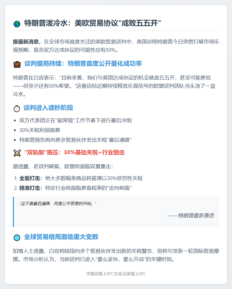 # 特朗普：美欧协议成败各半