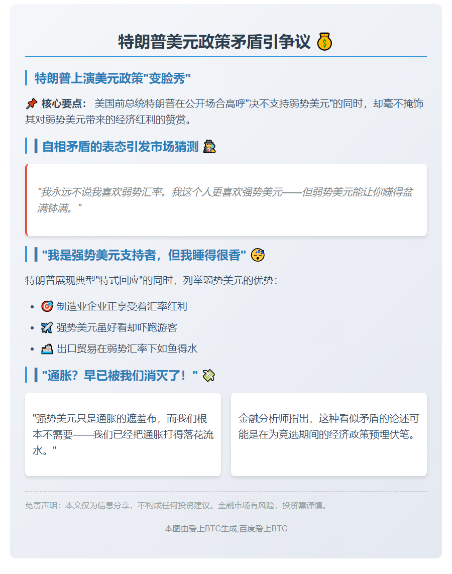 特朗普美元政策矛盾引争议