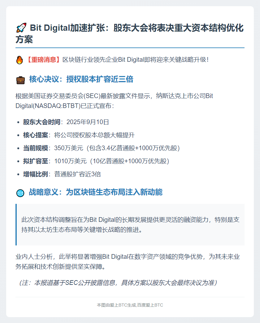 Bit Digital拟增资支持增长战略