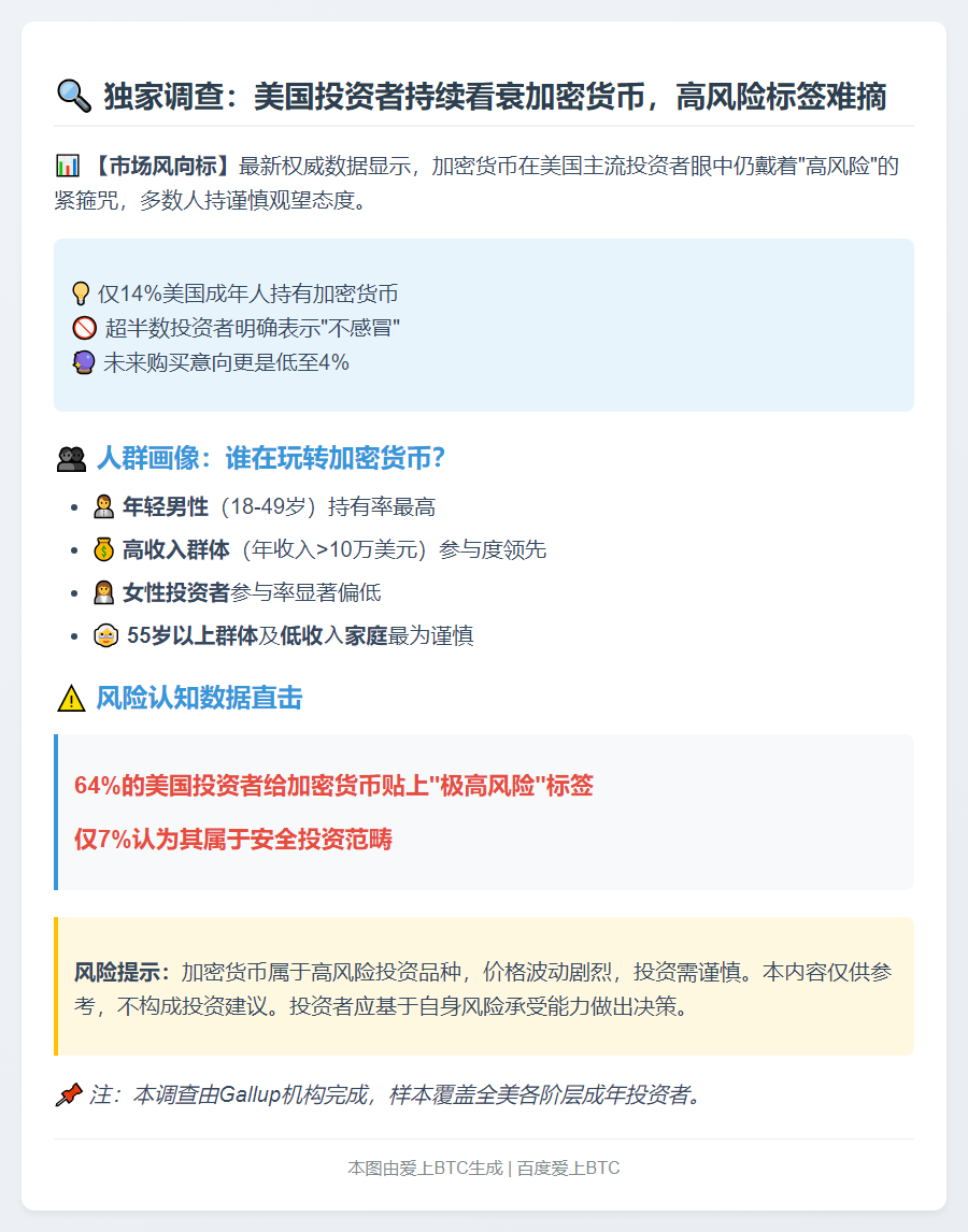 美投资者视加密货币为高风险资产
