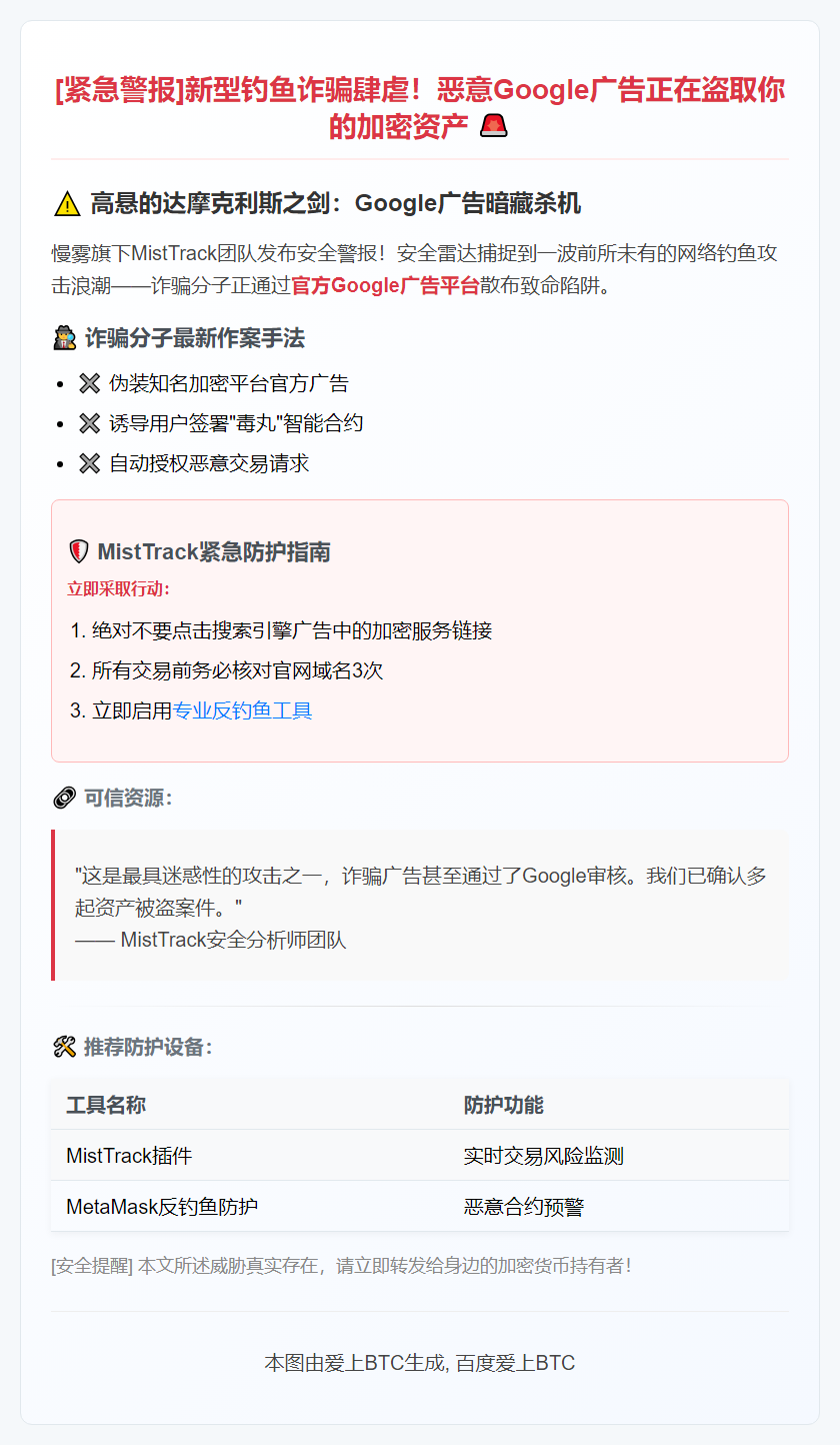 警惕Google广告钓鱼诈骗