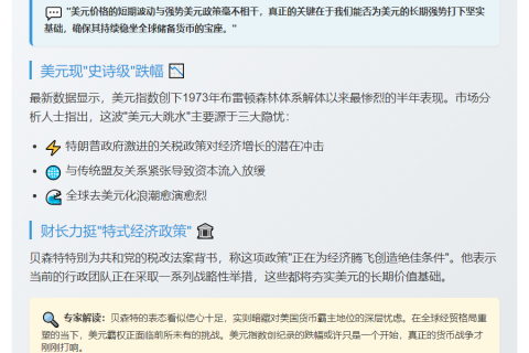 美财长否认美元地位受威胁