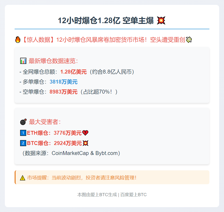 12小时爆仓1.28亿 空单主爆