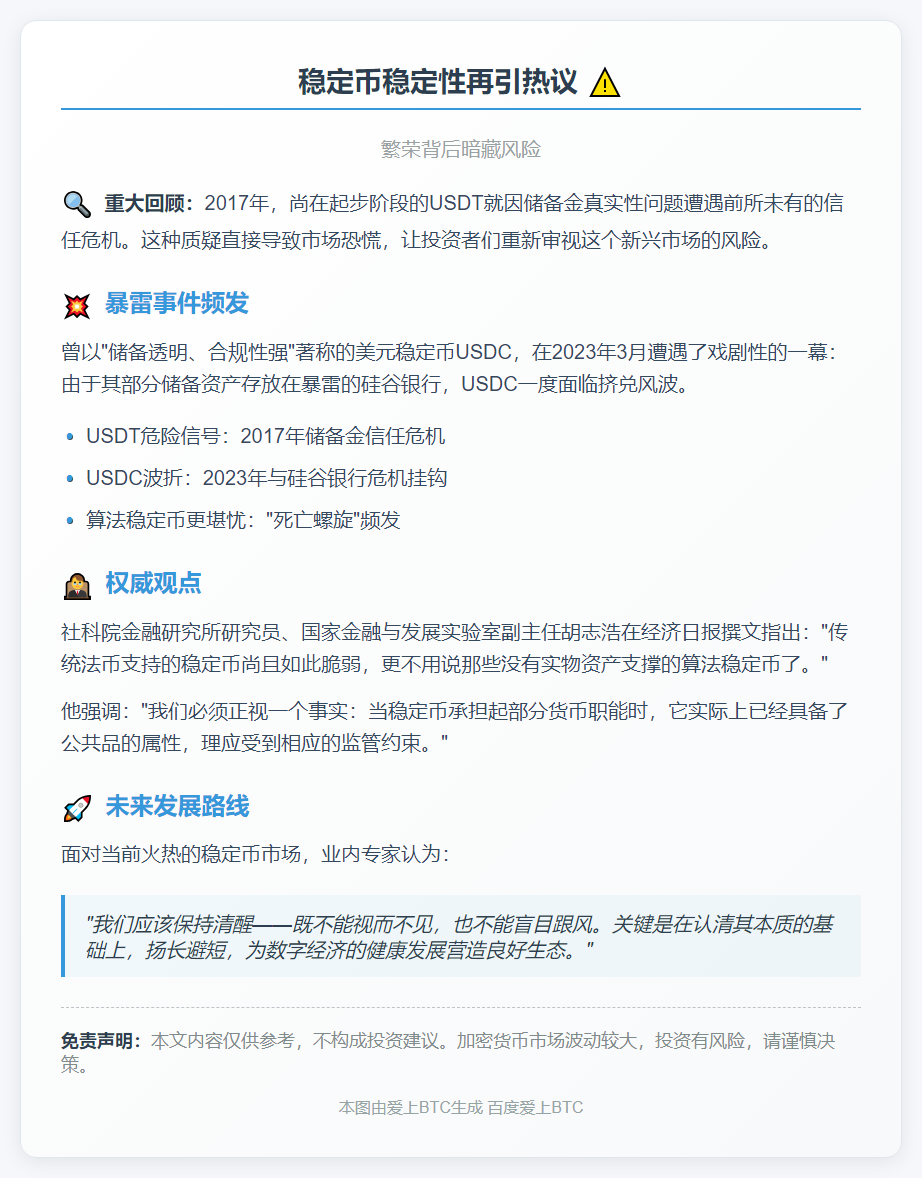 专家：稳定币稳定性存疑