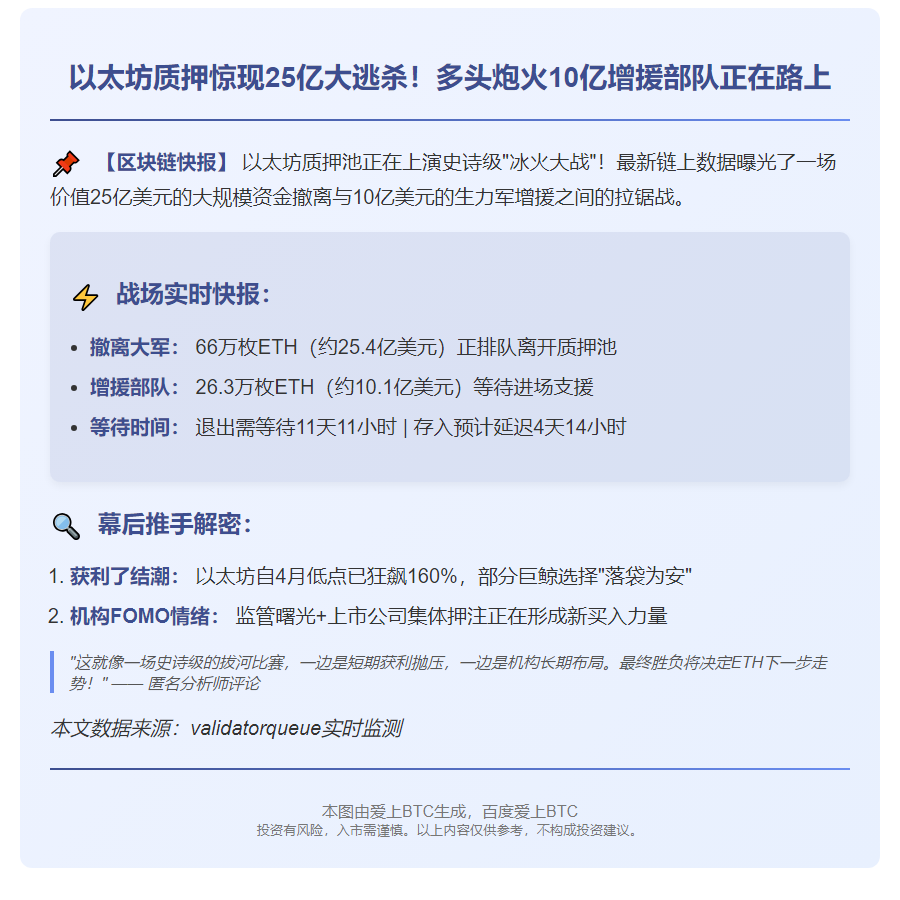 "25.4亿ETH退出 10.1亿ETH待进以太坊"