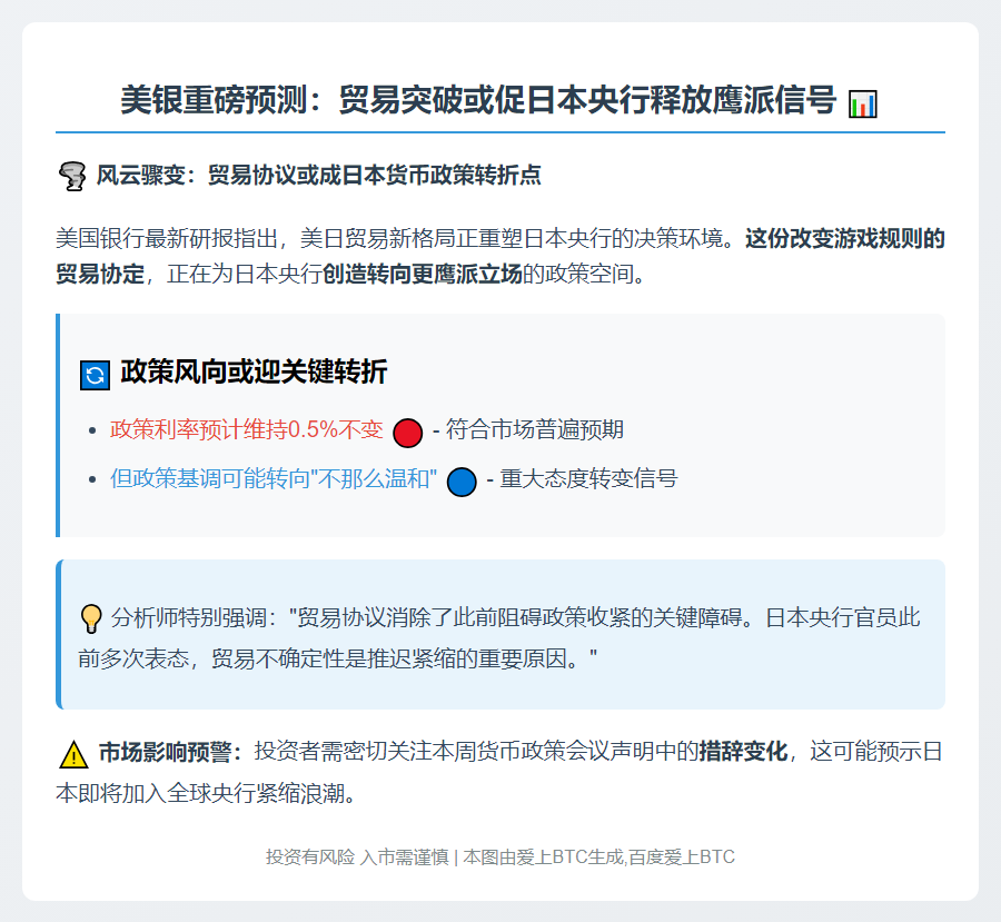 美银：日央行本周或调整政策