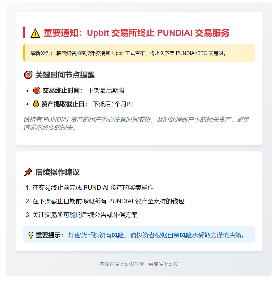 Upbit 停牌 PUNDIAI