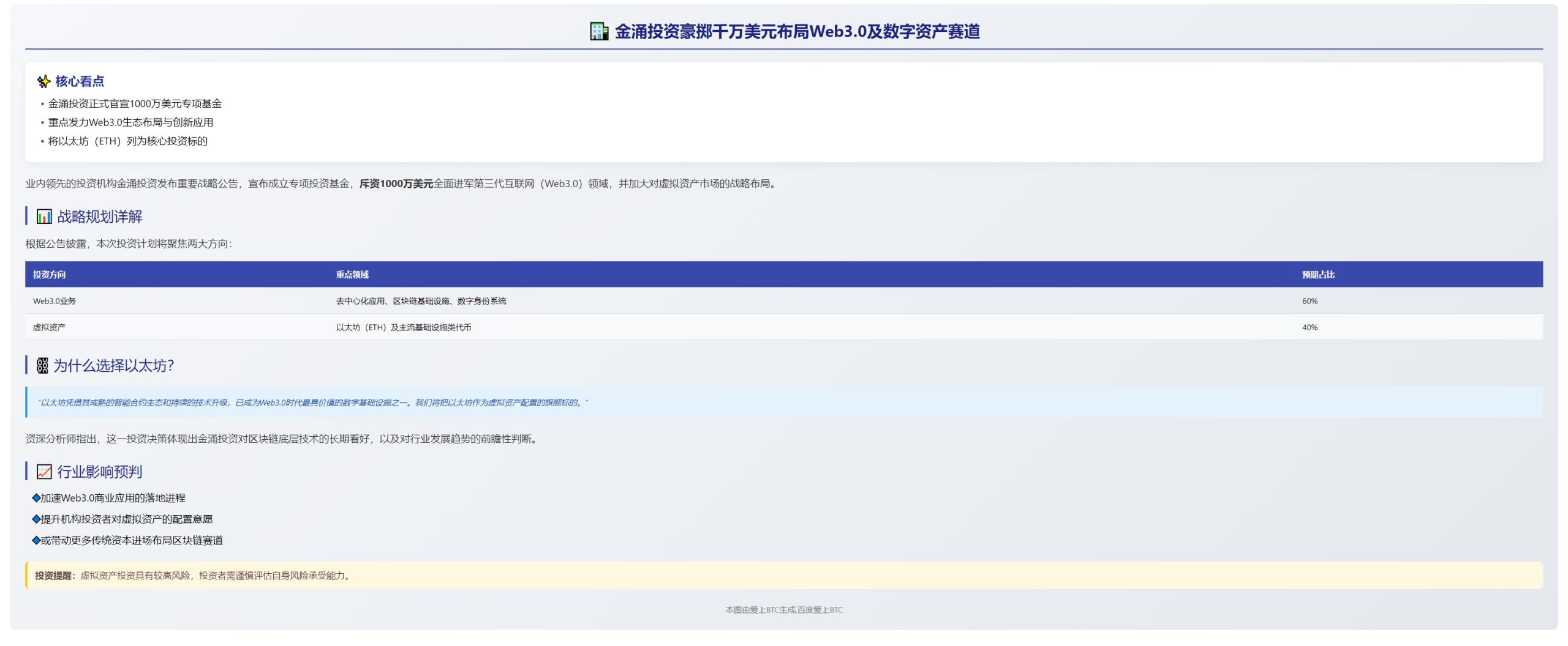 金涌投资千万美元布局Web3.0