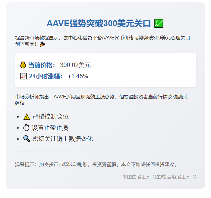 AAVE突破300美元