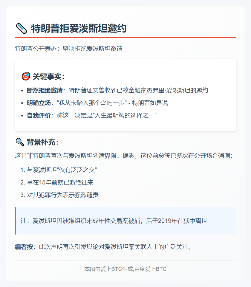 特朗普拒爱泼斯坦邀约