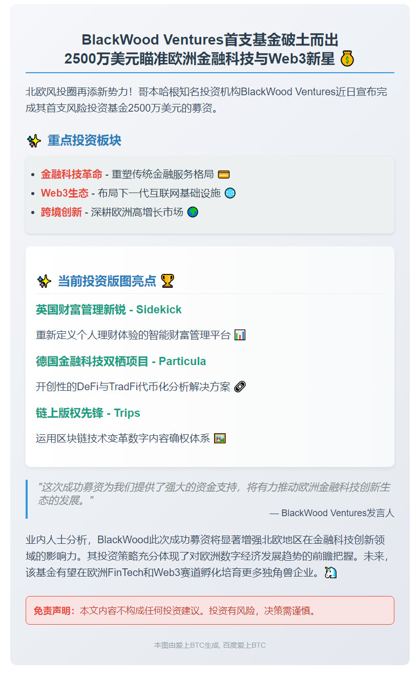 黑木创投首支基金募资2500万美元