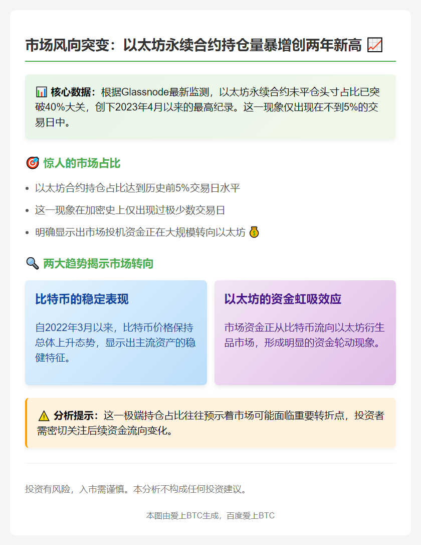 "以太坊永续合约未平仓量占比达两年峰值"