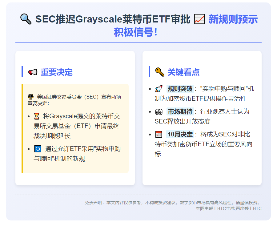 美SEC推迟Grayscale莱特币ETF审批