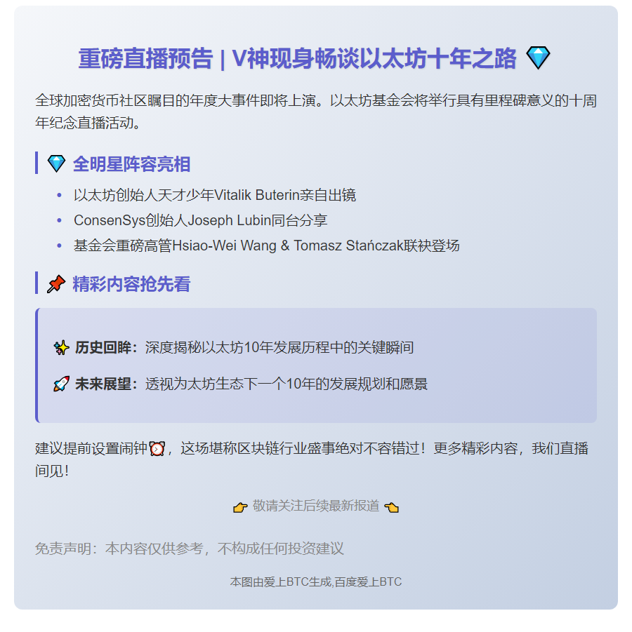 以太坊十周年Vitalik直播忆往昔