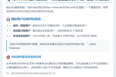 OpenSea空投将按用户画像评估
