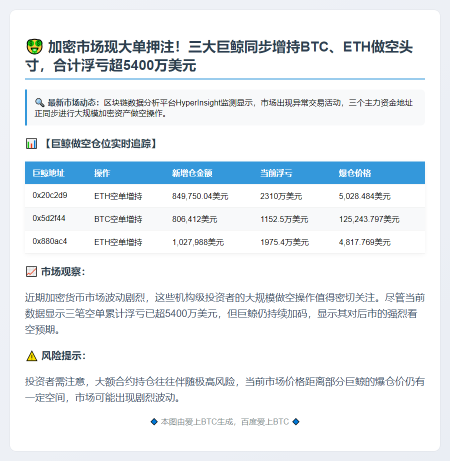 巨鲸空单增持浮亏数千万