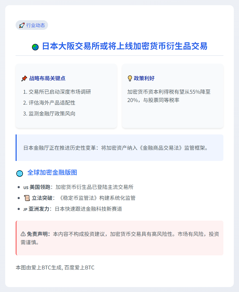 大阪交易所拟上市加密衍生品