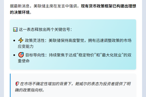 鲍威尔：当前政策立场有利快速应对