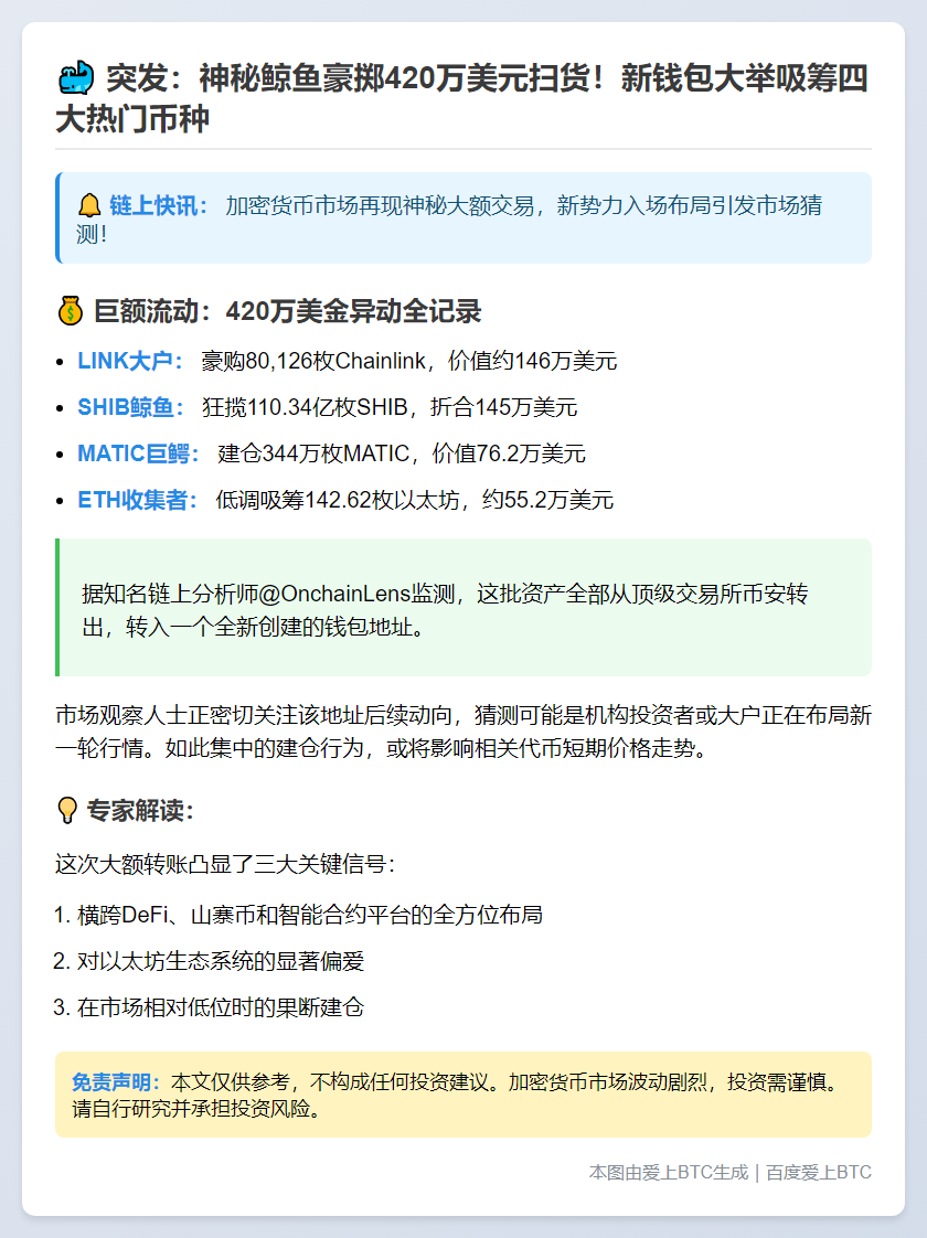 新钱包从币安提现420万美元