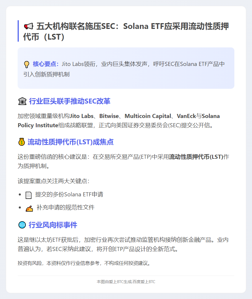 机构联名促SEC批准Solana ETF纳入质押代币