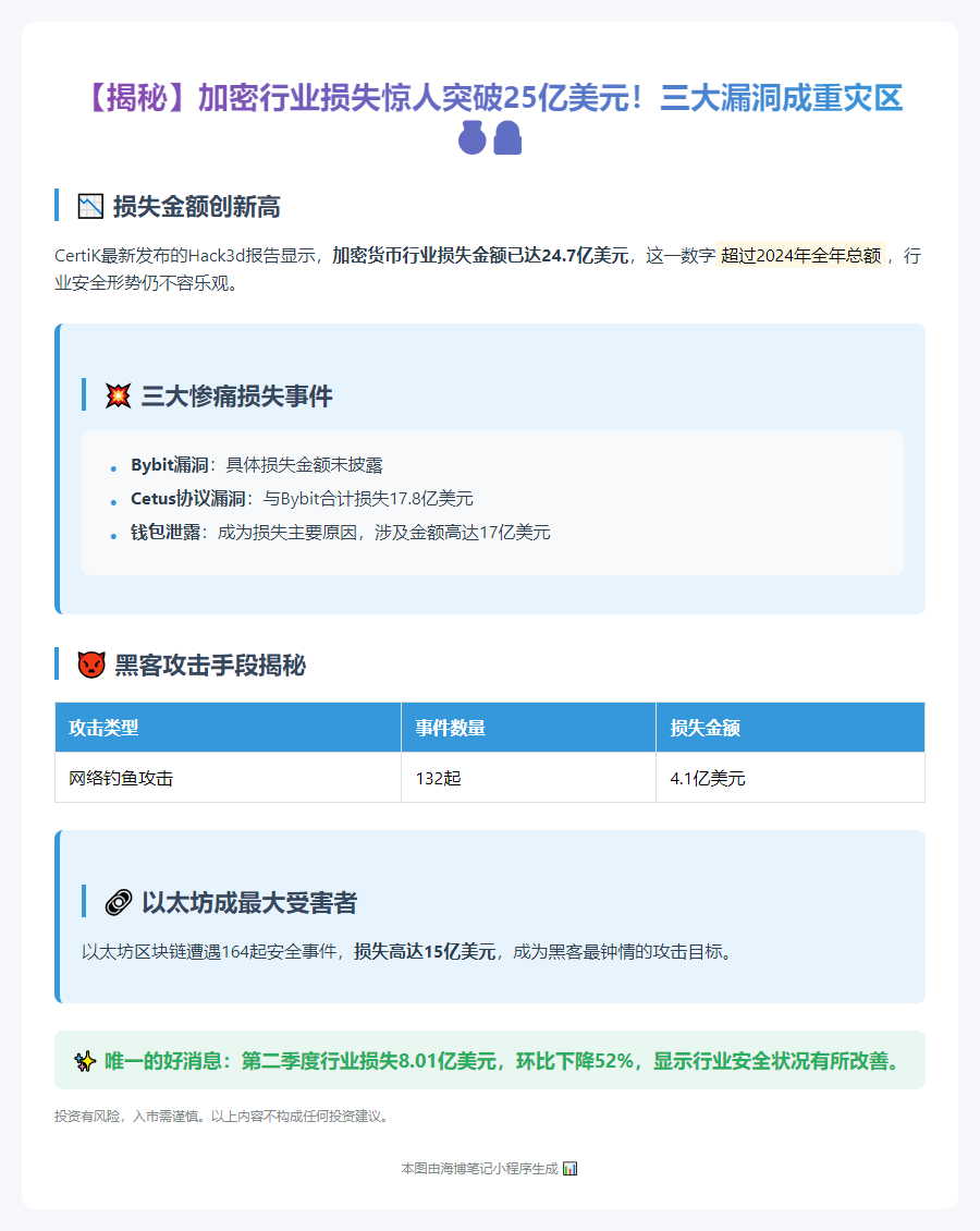 2025 年加密黑客诈骗损失超 25 亿美元