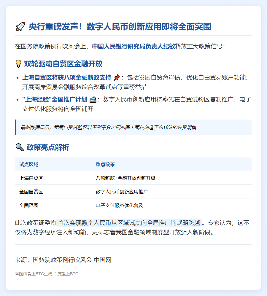 数字人民币创新应用推广至自贸区
